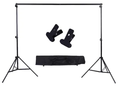 Zdjęcie produktu dla 2 * 3 m / 6,6 * 9,8 ft Regulowany stojak podtrzymujący tło Seria poprzeczek do tła fotograficznego z dwoma zaciskami