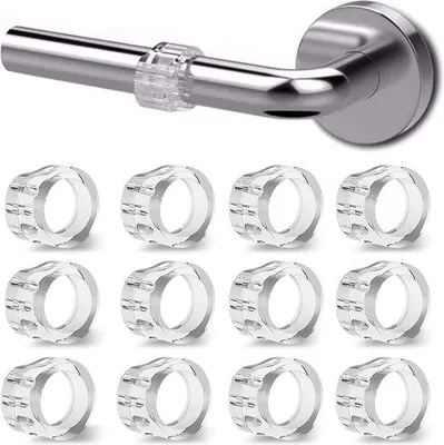 Image de Butées de porte en silicone, lot de 12, transparentes, avec poignée en caoutchouc, protection anti-chocs pour portes intérieures