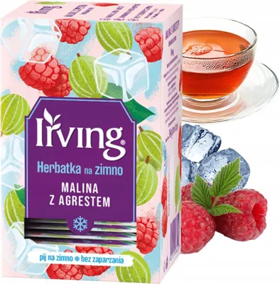 Zdjęcie produktu dla Irving Herbatka NA ZIMNO malina agrest 20 torebek