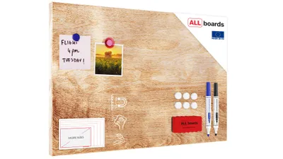 Produktbild von Metallische Magnettafel, MetalBoard, MASSIVHOLZ 60×40 cm + GRATIS Zubehörset