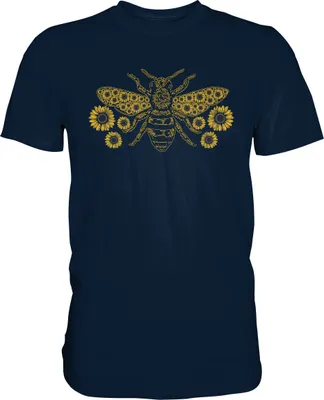 Produktbild von Biene Sonnenblume Shirt Imker Gärtner Bienen Garten T-Shirt – Navy / S