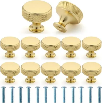 Image de Boutons ronds or - 12 pièces - pour meubles