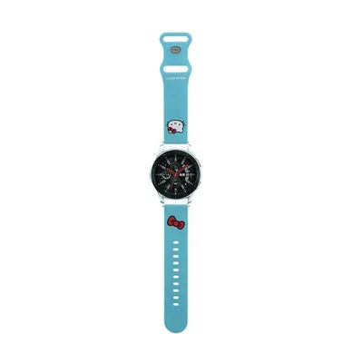 Produktbild von Hello Kitty Universal-Armband HKUWLSCHBLB Silikon-Katzenkopf Blau/Blau 22 mm