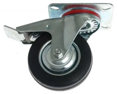 Produktbild von CKPW-SG 80W-HC Lenkrolle mit Bremse schwarze Gummi bis 50 kg