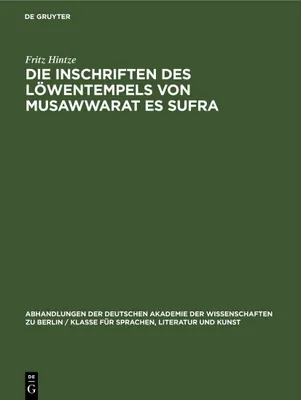 Produktbild von Die Inschriften des Löwentempels von Musawwarat es Sufra