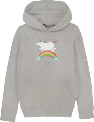 Produktbild von Mr. & Mrs. Panda Kinderpullover Einhorn Regenbogen 12-14 Jahre (152/164) - Heather Grey - Geschenk, Pullover, Hoodie, Hoody, Unicorn, Glitzer, Baumwollpulli, Kapuzenpulli