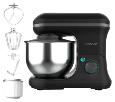 Produktbild von Cecotec Cecomixer Merengue 5L 1200, Standmixer, Schwarz, Schlagen, Kneten, Mixen, Rührer, Whisking, 5 l, Edelstahl, 1200 W