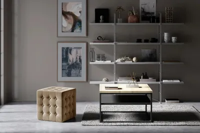 Immagine prodotto di Sgabello cubo RONAN - marrone chiaro
