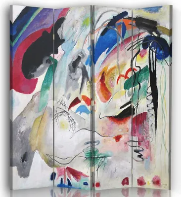 Produktbild von Paravent - Raumteiler Improvisation - Wassily Kandinsky - Dekorativer Raumtrenner cm. 145x170 (4 x)