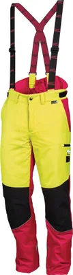 Produktbild von Forstschutzhose Komfort Gr.54 neongelb/rot