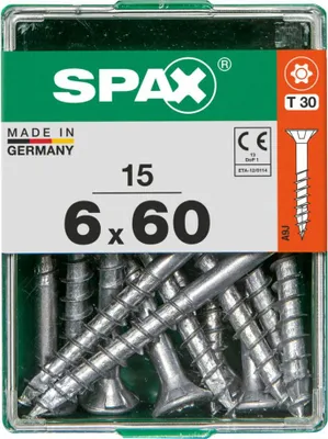 Produktbild von Spax Universalschrauben 6.0 x 60 mm TX 30 - 15 Stk.