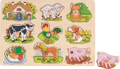Image de Puzzle à bulles Goki Animaux de la ferme avec son