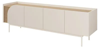 Produktbild von MIRJAN24 TV-Lowboard Carmen 4D 09, Wohnzimmer TV-Schrank, Stilvoll TV-Tisch Schrank (Farbe: Macadamia / Macadamia + Frühlingseiche), KI-generiertes Bild