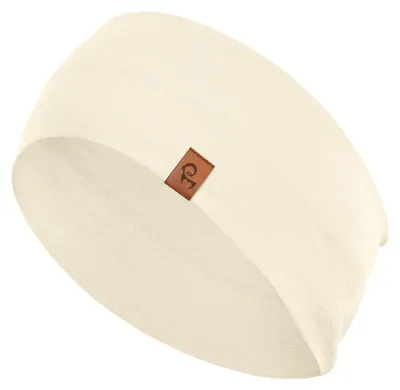 Image de Bandeau de sport en Laine 100% pour femmes, marque menique, idéal pour le yoga, couleur crème