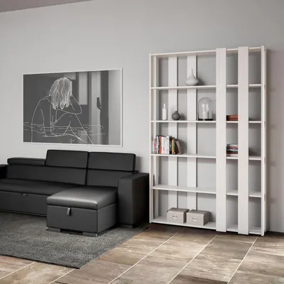 Immagine prodotto di Libreria Moderna 5 Ripiani 120x36x204 cm in nobilitato Bianco
