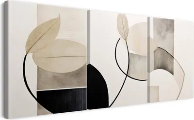 Obrázok produktu pre Nástenná maľba abstrakcia na plátne - ekologická farba, vodeodolná - 3 kusy 90x180 cm obrazy na plátne do obývačky, spálne
