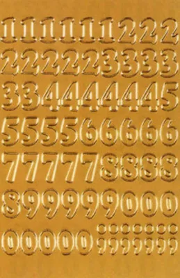Produktbild von Sticker Zahlen gold 12 mm