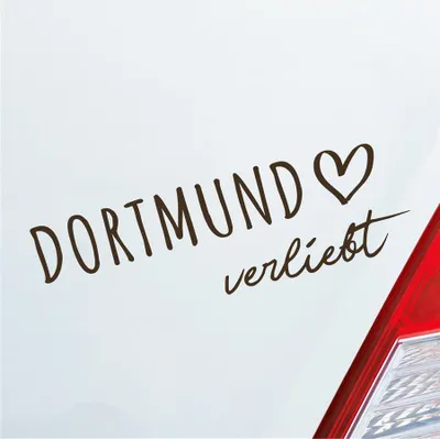 Produktbild von Auto Aufkleber Dortmund verliebt Herz Stadt Heimat Liebe Car 19x6 cm Braun Sticker Heckscheibenaufkleber
