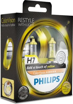 Produktbild von Philips ColorVision Lampentyp: H7 Fahrzeuglampe für gelben Glanz im Scheinwerfer, 55 W, 12 V, H4/H7, 3350 K, 2 Stück(e)