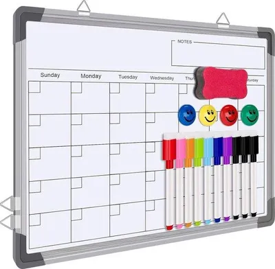 Productafbeelding van Famanu whiteboard, magnetisch, 40 x 30 cm - dubbelzijdig met aluminium frame