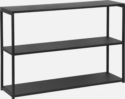Produktbild von sweeek - Industrielles niedriges Bücherregal Metall schwarz 3 Ebenen - Schwarz