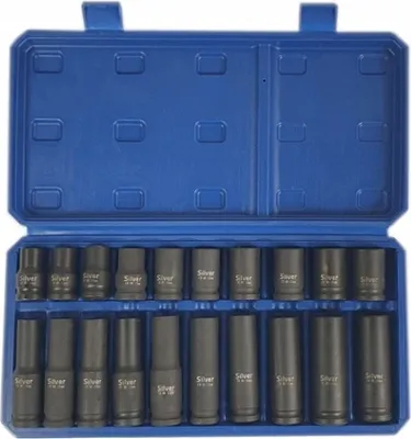 Produktbild von ELMAX | Schlagsteckschlüssel-Satz, 1/2", 10–19 mm, 20-tlg, Schlagnuss-Set, Steckschlüsselsatz, Schoneinsätze