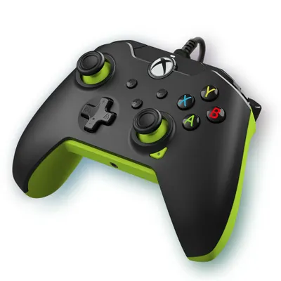 Produktbild von PDP Kabelgebundener Controller: Electric Black Für Xbox Series X|S, Xbox One und Windows 10/11, Gamepad, PC, Xbox One, Xbox Series S, Xbox Series X, D-Pad, Menü-Taste, Schaltfläche Teilen, View button, Analog / Digital, Kabelgebunden, USB