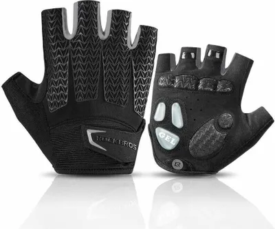 Produktbild von ROCKBROS Halbfinger Fahrradhandschuhe mit Gel gepolstert, fingerlos, für Herren und Damen, gr. L