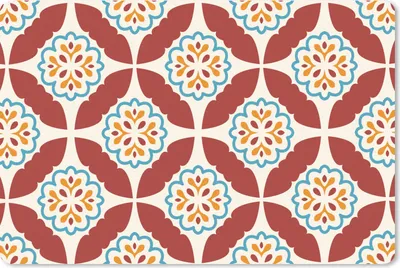 Produktbild von MuchoWow® Mauspad Mousepad Blumen - Fliese - Muster 27x18 cm - Mousepads - Maus Mat - Pad - Mausunterlage - Büroartikel - Desk Matten