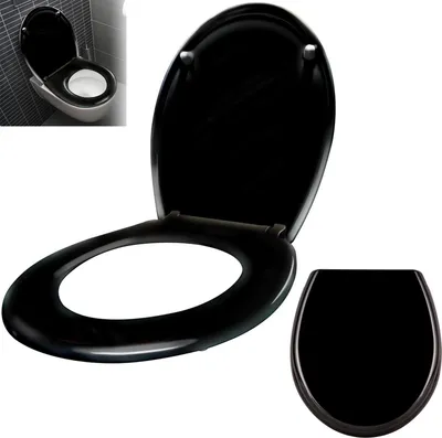 Obrázek produktu pro ACXIN WC sedátko s mechanismem soft-close WC sedátko s mechanismem soft-close z duroplastu a nerezové oceli, antibakteriální, snadno se čistí, odnímatelné (černé)
