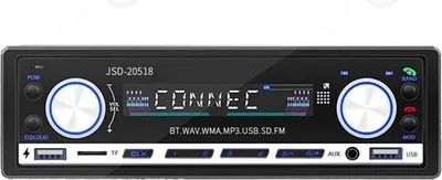 Produktbild von Autoradio mit Bluetooth-Freisprecheinrichtung, 4x50W Radioempfänger, Multimedia-Player mit USB/TF/FM/AUX/WMA/WAV/MP3-Player und Bass, schwarzes Autoradio