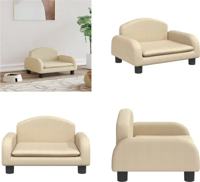 Produktbild von vidaXL Hundebett Creme 50x40x30 cm Stoff - Hundebett - Hundebetten - Hundesofa - Haustiersofa