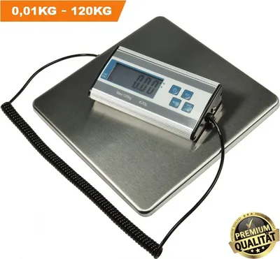 Produktbild von Digital Plattformwaage Paketwaage Versand Industrie Waage Edelstahl 120kg Versandwaage Plattformwaage Tischwaage  Lastenwaage Tierwaage