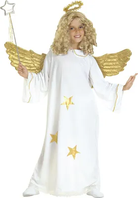 Produktbild von Engels-Mädchenkostüm Weihnachten weiß-gold