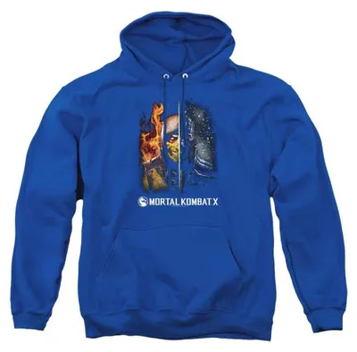 Immagine prodotto di Felpa con cappuccio "Fire And Ice" di Mortal Kombat, unisex, taglia L, colore blu reale (TV38077), Immagine generata dall'IA