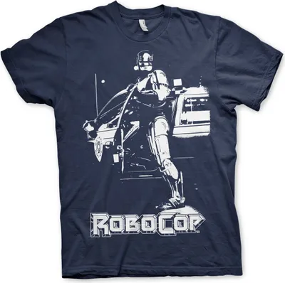 Immagine prodotto di Maglietta con poster di Robocop - Media - Navy