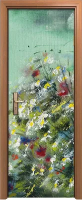 Produktbild von Türposter 70x200 cm Türaufkleber Türtapete Türfolie Klebefolie Foto Abstrakte Malerei mit Blumen
