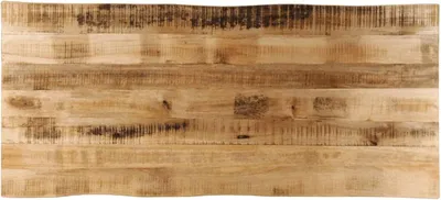 Produktbild von Tischplatte aus massivem Holz mit Baumkante 140x60x2,5 cm