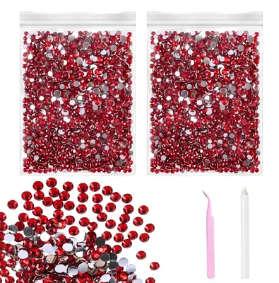 Bastelset, 10.000 rote Strasssteine 3 mm, mit Stift und Pinzette