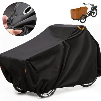 Produktbild von Fahrradabdeckungen, Fahrradabdeckung 420D Oxford – Wasserdicht, Reißfest, UV-Schutz, Schneefest & Staubdicht, Schutzplane für Lastenräder 2,2×1×1,1 m