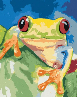 Produktbild von Zuty - Malen nach Zahlen - FROSCH SITZEND AUF EINEM BLATT, 40x50 cm, ohne Keilrahmen