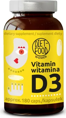 WITAMINA D3 50 µg (2000 j.m) 180 KAPSUŁEK - DIET-FOOD