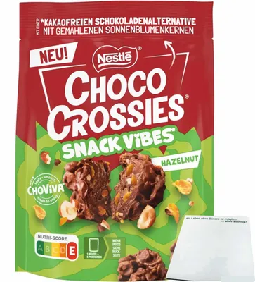 Produktbild von Nestle Choco Crossies Snack Vibes Salted Hazelnut (100g Packung) + usy Block