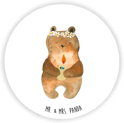 Produktbild von Mr. & Mrs. Panda magnet Bär Kommunion - Weiß - Geschenk, Taufkerze, Teddy, Kühlschrankmagnet, Gottes Segen, für magnettafel, kühlschrank, pinnwand, Katholisch, fotos