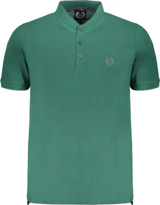 Produktbild von Kontrast Polohemd mit Mandarinkragen und Stickerei Logo : Größe - XL Größe: XL