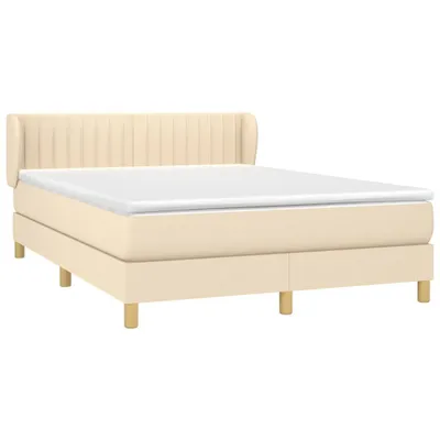 Produktbild von vidaXL Boxspringbett mit Matratze Creme 140x190 cm Stoff