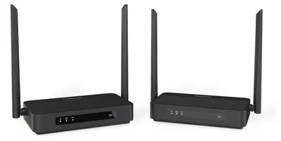 Produktbild von Digitus 4K Wireless HDMI KVM Extender Set, 100 m, 4K/60Hz, Sender und Empfänger, Kabellos, 100 m, 4096 x 2160 Pixel, 60 Hz, 128 Bit