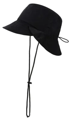 Produktbild von Wasserdichter Sonnenhut Herren Damen Fischerhut mit Kinnband faltbar UV-Schutz Safari Boonie Hat Einheitsgröße Schwarz