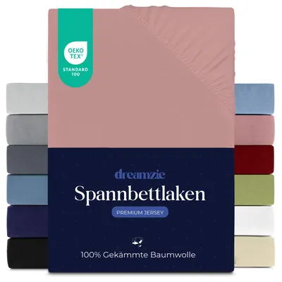Productafbeelding van Dreamzie - Spannenlaken - 80x200 cm - 100% gekamde katoen - Jersey