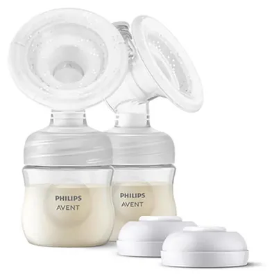 Produktbild von Philips AVENT Abpumpset SCF335/12 für elektrische Doppelmilchpumpe, 125 ml, Manuell, Transparent